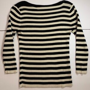 Ralph Lauren Black and White Crew Neck Sweater